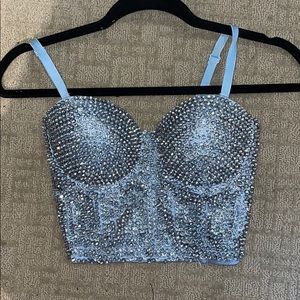 Baby Blue Bedazzled Bralette